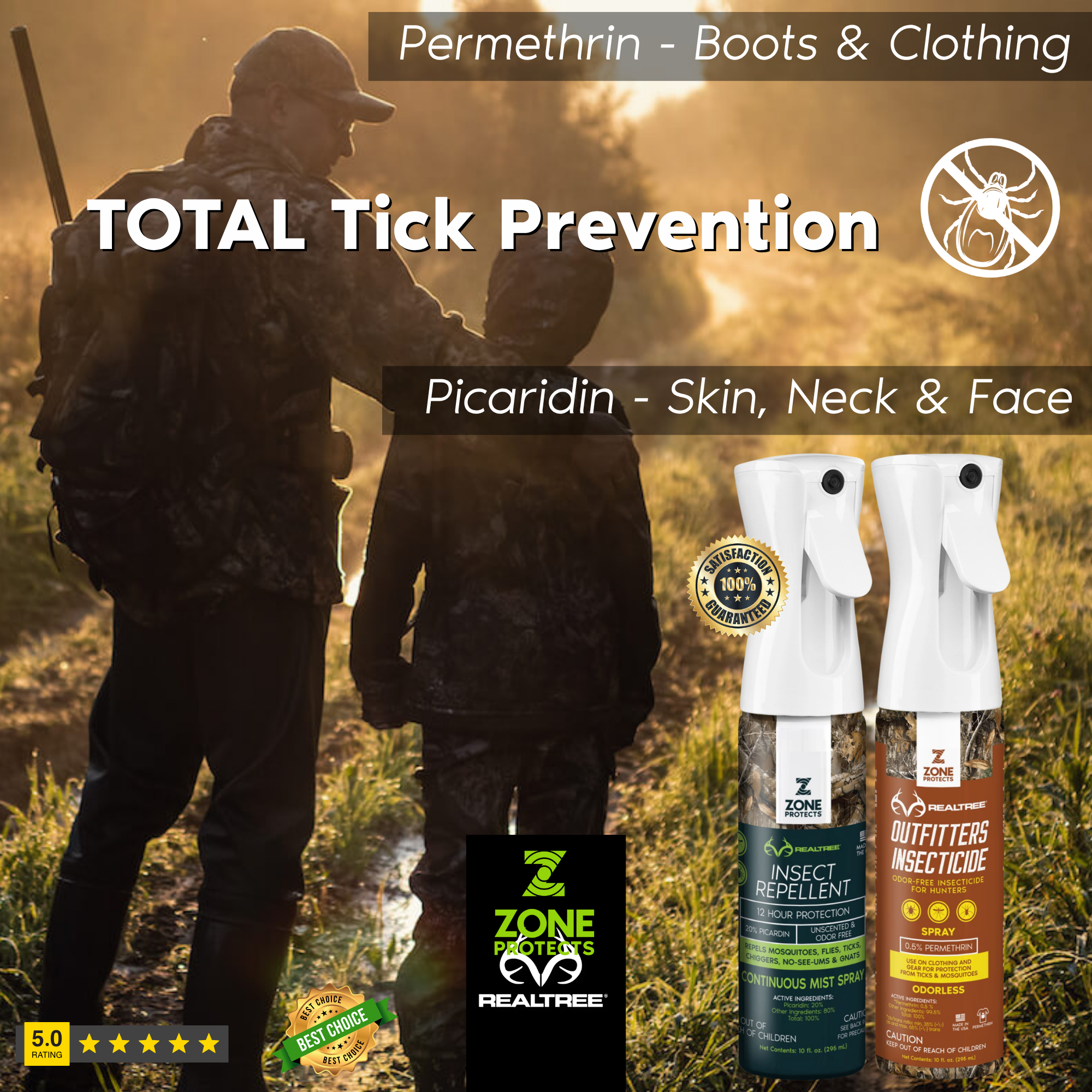 Zone Realtree Total Tick Prevention; Insect Repellent Plus Insecticide