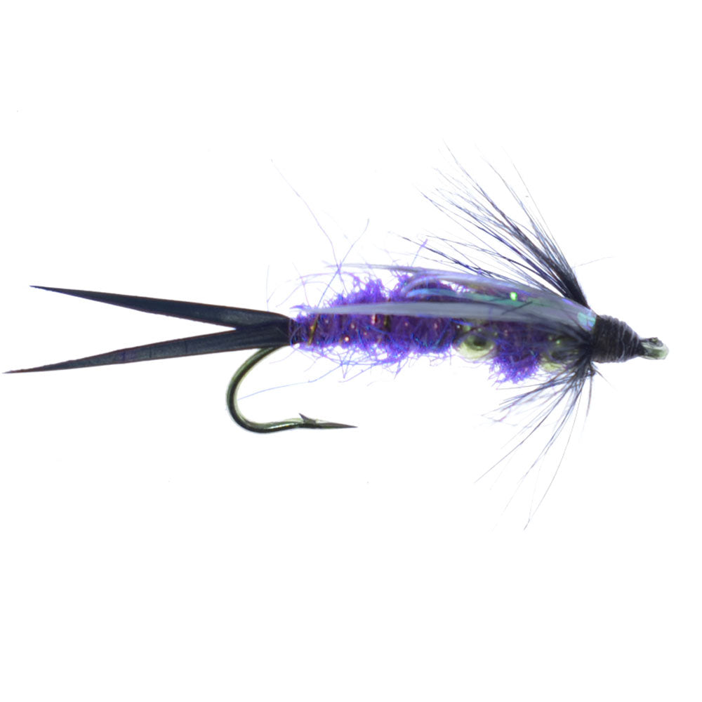 3 Pack Double Bead Purple Psycho Prince Nymph Fly - Size 8