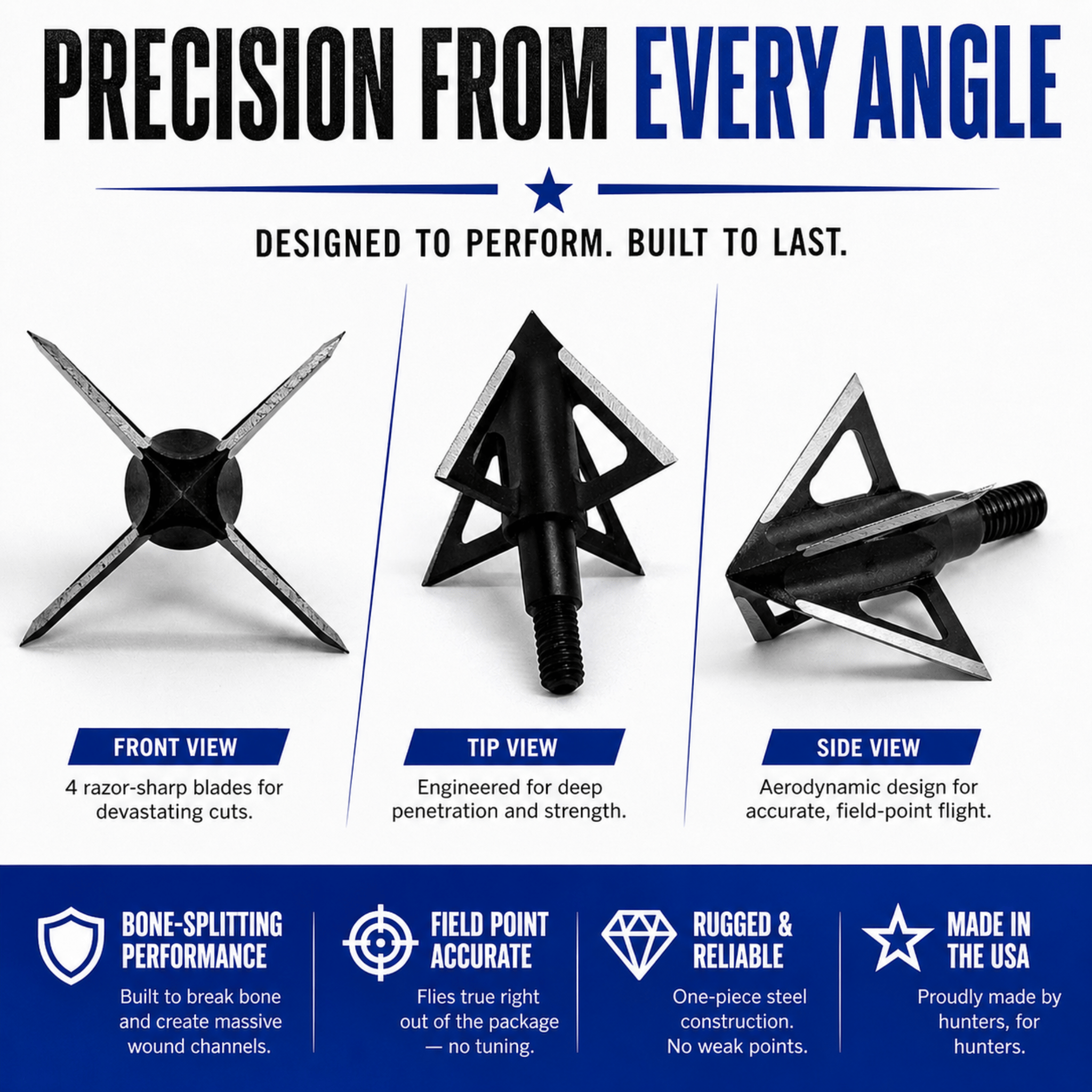TOTA | 100 grain broadhead | 1-inch vented | fixed blade