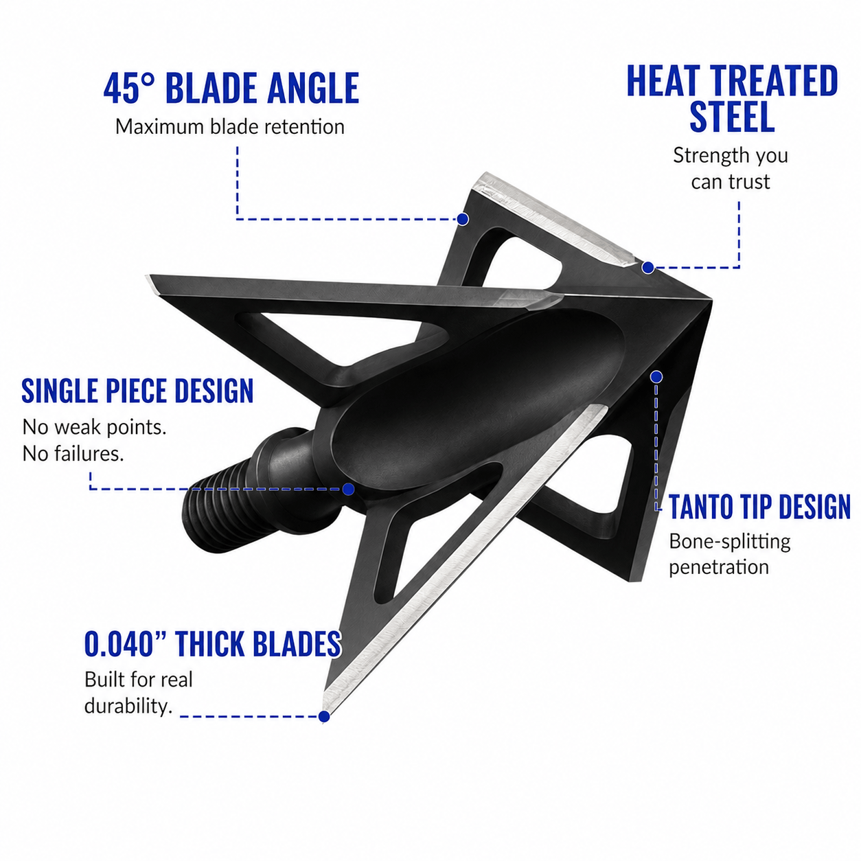 TOTA | 100 grain broadhead | 1-inch vented | fixed blade